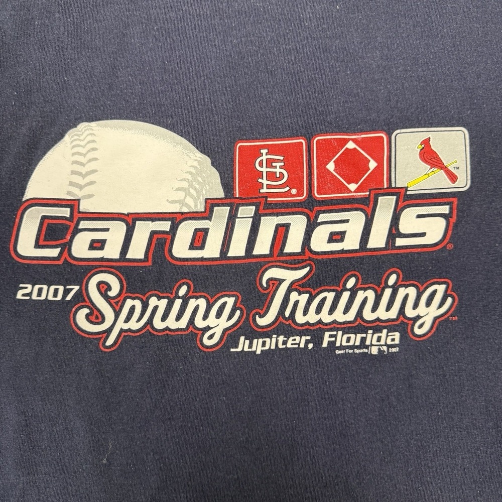 Vtg 2007 St Louis Cardinals Spring Training T-Shirt Mens XXL Navy Gear Sports - Picture 3 of 6